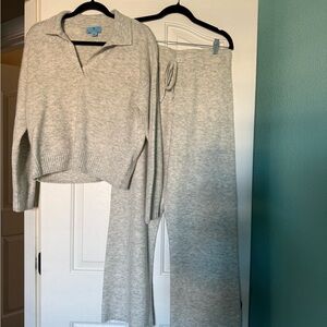 CeCe Light Gray Knit Top & Pants